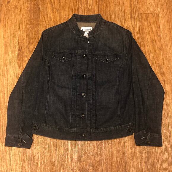 Levi Strauss Signature Dark Wash Embellishment Jean Jacket Size Large - Picture 1 of 11